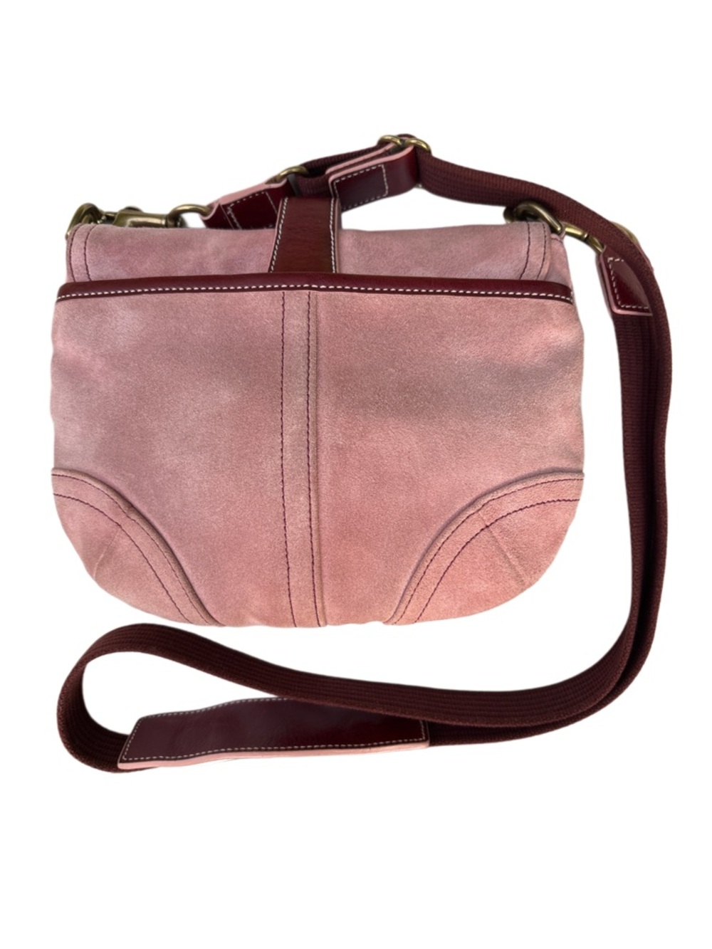 Coach Vintage 2004 Soho Suede Crossbody in Blush with Burgundy Trim 4743 - Picture 2 of 9